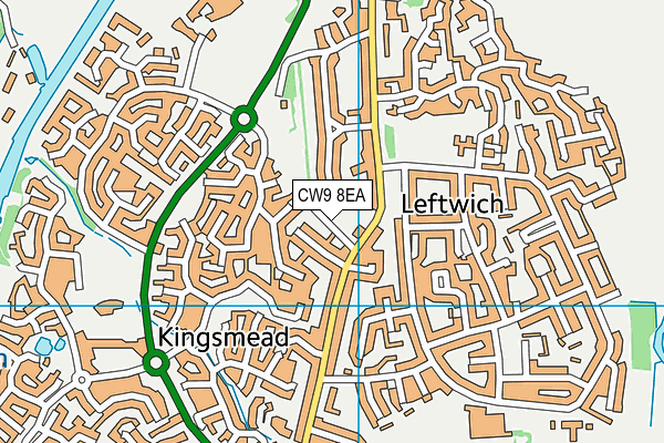 CW9 8EA map - OS VectorMap District (Ordnance Survey)