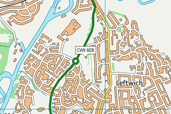 CW9 8EB map - OS VectorMap District (Ordnance Survey)