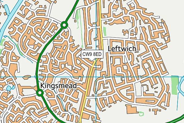 CW9 8ED map - OS VectorMap District (Ordnance Survey)