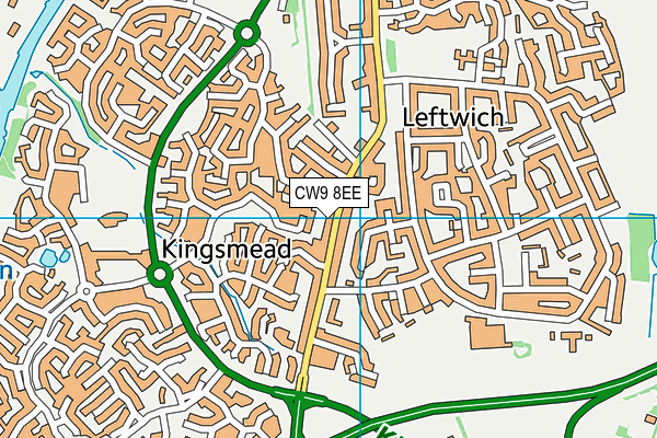 CW9 8EE map - OS VectorMap District (Ordnance Survey)