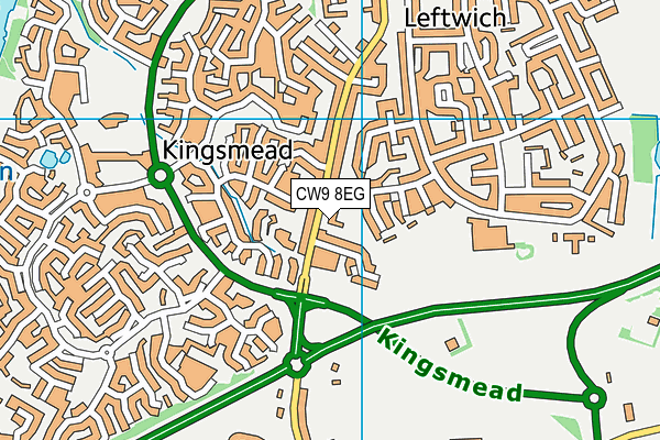 CW9 8EG map - OS VectorMap District (Ordnance Survey)