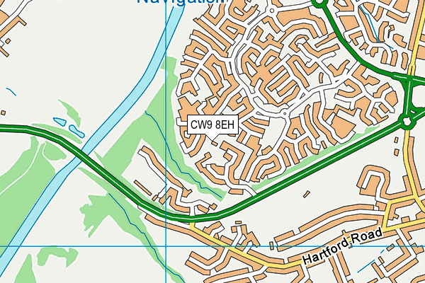 CW9 8EH map - OS VectorMap District (Ordnance Survey)