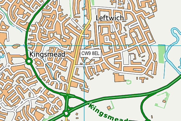 CW9 8EL map - OS VectorMap District (Ordnance Survey)
