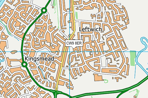 CW9 8ER map - OS VectorMap District (Ordnance Survey)