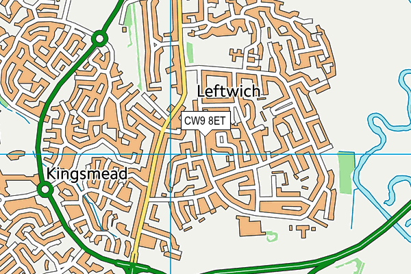 CW9 8ET map - OS VectorMap District (Ordnance Survey)