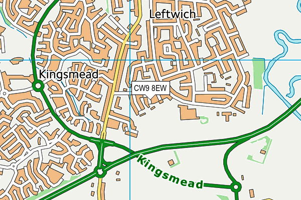 CW9 8EW map - OS VectorMap District (Ordnance Survey)