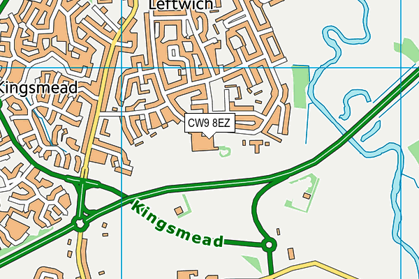 CW9 8EZ map - OS VectorMap District (Ordnance Survey)