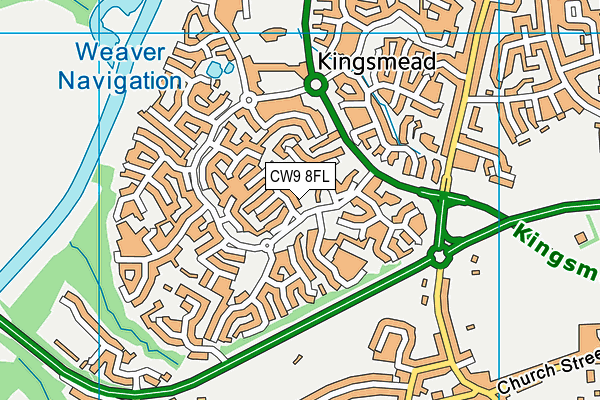 CW9 8FL map - OS VectorMap District (Ordnance Survey)