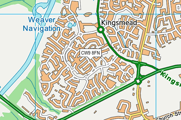 CW9 8FN map - OS VectorMap District (Ordnance Survey)