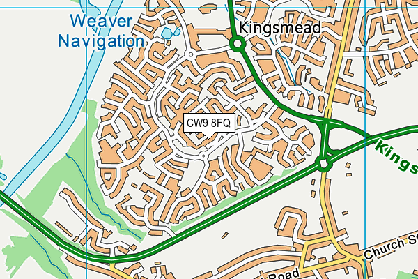 CW9 8FQ map - OS VectorMap District (Ordnance Survey)