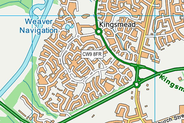 CW9 8FR map - OS VectorMap District (Ordnance Survey)