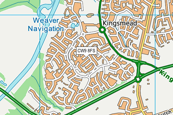 CW9 8FS map - OS VectorMap District (Ordnance Survey)