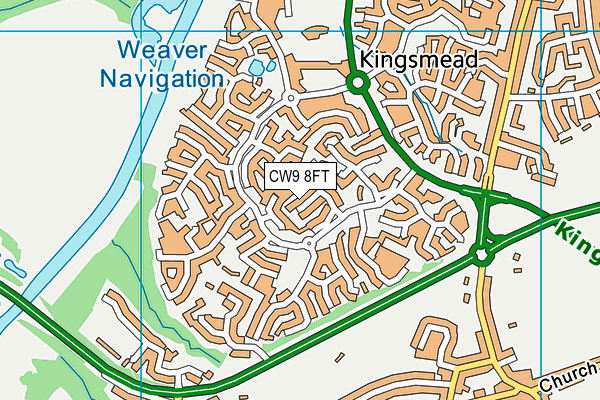 CW9 8FT map - OS VectorMap District (Ordnance Survey)