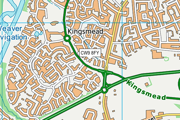CW9 8FY map - OS VectorMap District (Ordnance Survey)