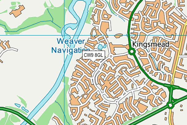 CW9 8GL map - OS VectorMap District (Ordnance Survey)