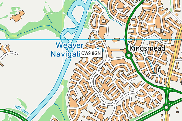 CW9 8GN map - OS VectorMap District (Ordnance Survey)