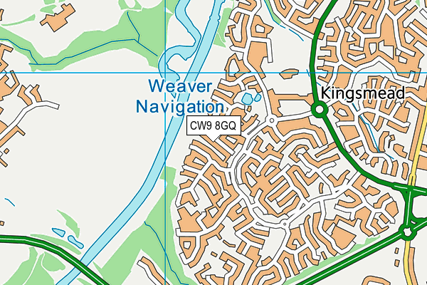 CW9 8GQ map - OS VectorMap District (Ordnance Survey)