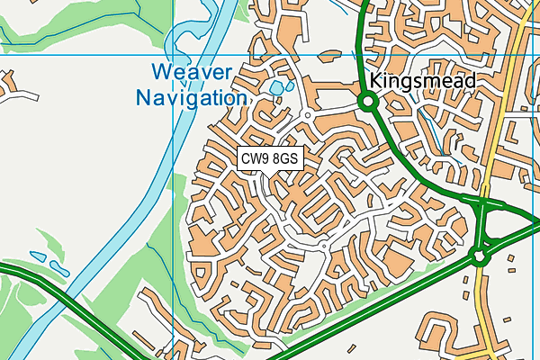 CW9 8GS map - OS VectorMap District (Ordnance Survey)