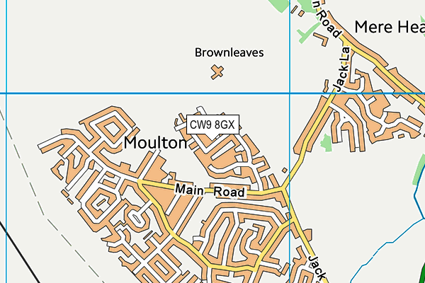 CW9 8GX map - OS VectorMap District (Ordnance Survey)