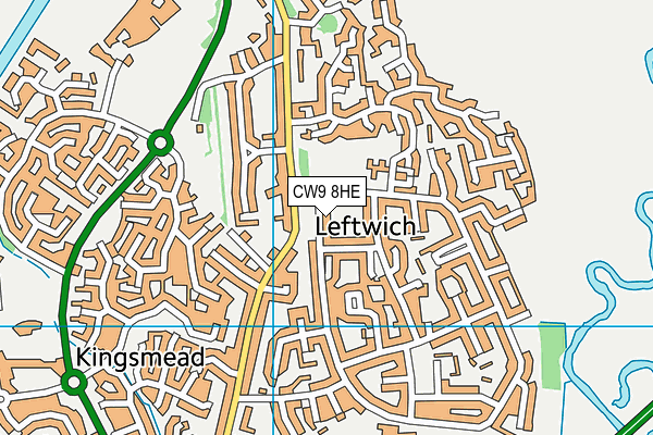 CW9 8HE map - OS VectorMap District (Ordnance Survey)
