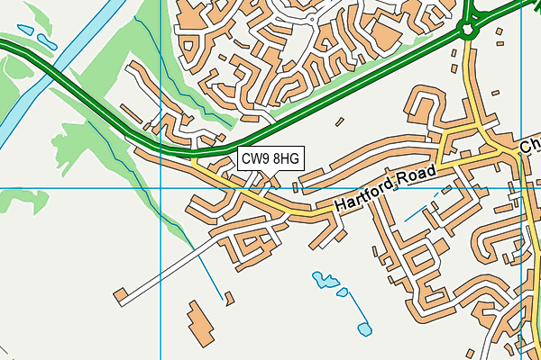 CW9 8HG map - OS VectorMap District (Ordnance Survey)