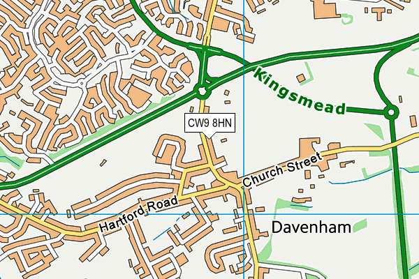 CW9 8HN map - OS VectorMap District (Ordnance Survey)