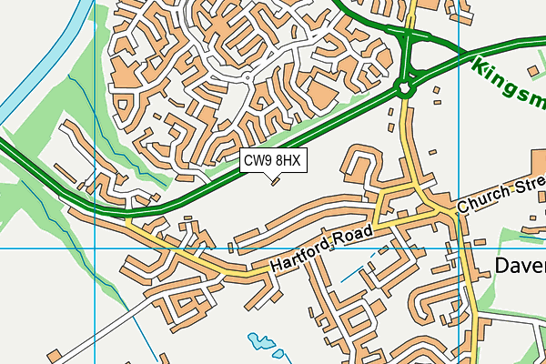 CW9 8HX map - OS VectorMap District (Ordnance Survey)