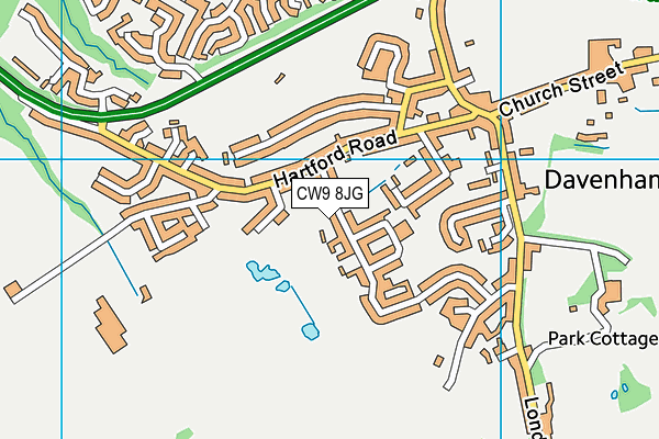 CW9 8JG map - OS VectorMap District (Ordnance Survey)