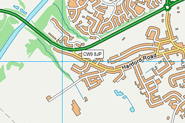 CW9 8JP map - OS VectorMap District (Ordnance Survey)