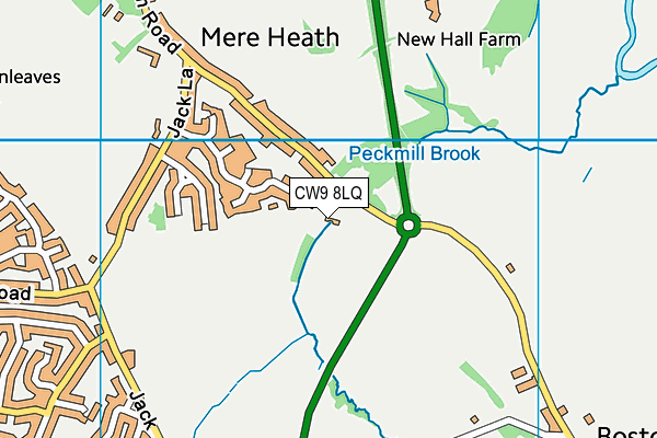 CW9 8LQ map - OS VectorMap District (Ordnance Survey)