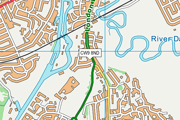 CW9 8ND map - OS VectorMap District (Ordnance Survey)