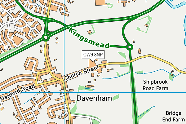 CW9 8NP map - OS VectorMap District (Ordnance Survey)