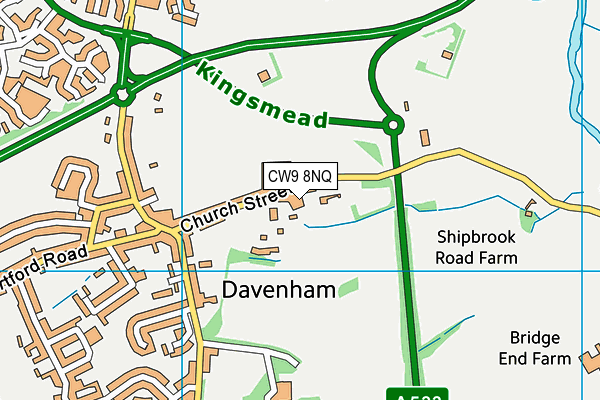 CW9 8NQ map - OS VectorMap District (Ordnance Survey)