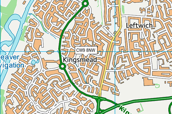 CW9 8NW map - OS VectorMap District (Ordnance Survey)