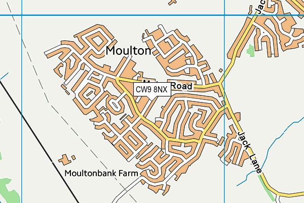 CW9 8NX map - OS VectorMap District (Ordnance Survey)