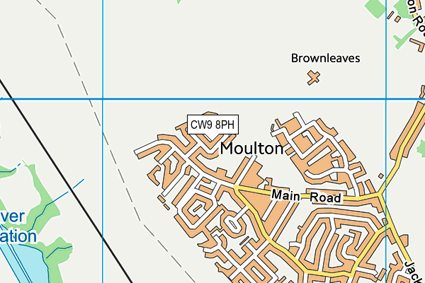 CW9 8PH map - OS VectorMap District (Ordnance Survey)