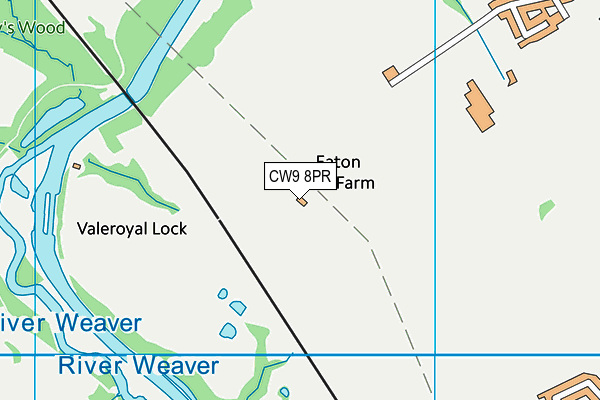 CW9 8PR map - OS VectorMap District (Ordnance Survey)