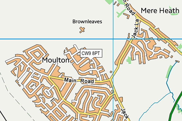 CW9 8PT map - OS VectorMap District (Ordnance Survey)