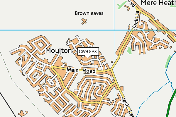 CW9 8PX map - OS VectorMap District (Ordnance Survey)