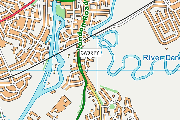 CW9 8PY map - OS VectorMap District (Ordnance Survey)