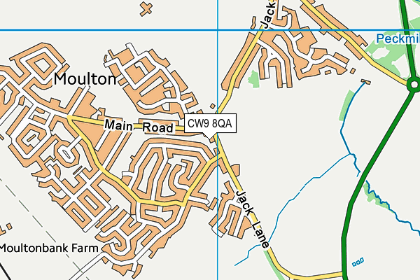 CW9 8QA map - OS VectorMap District (Ordnance Survey)