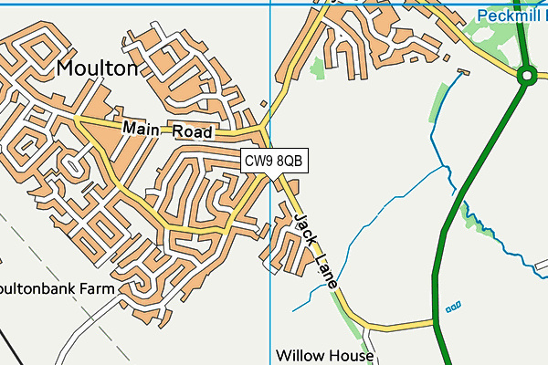 CW9 8QB map - OS VectorMap District (Ordnance Survey)