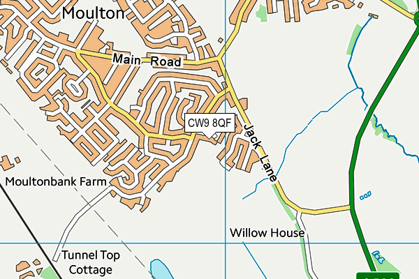CW9 8QF map - OS VectorMap District (Ordnance Survey)