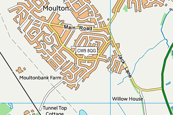 CW9 8QG map - OS VectorMap District (Ordnance Survey)