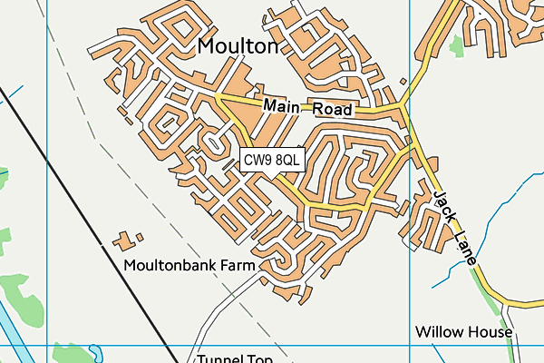 CW9 8QL map - OS VectorMap District (Ordnance Survey)