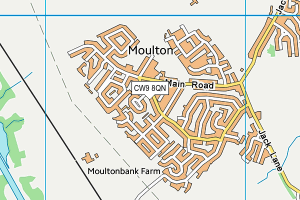 CW9 8QN map - OS VectorMap District (Ordnance Survey)