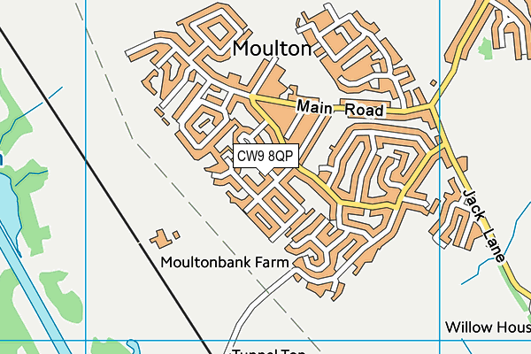 CW9 8QP map - OS VectorMap District (Ordnance Survey)