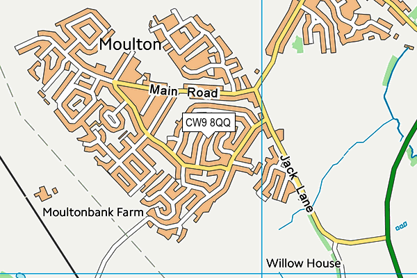 CW9 8QQ map - OS VectorMap District (Ordnance Survey)