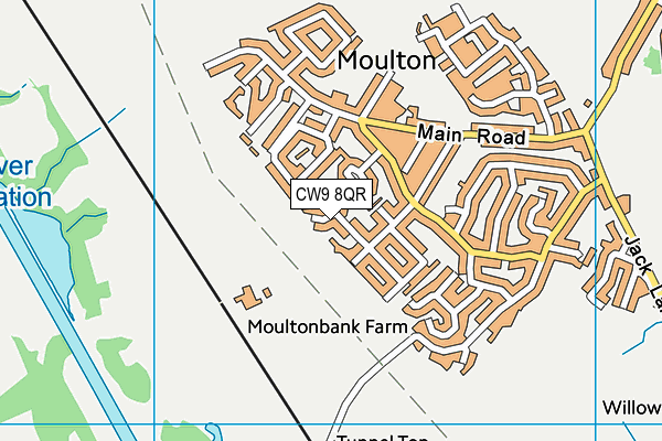 CW9 8QR map - OS VectorMap District (Ordnance Survey)