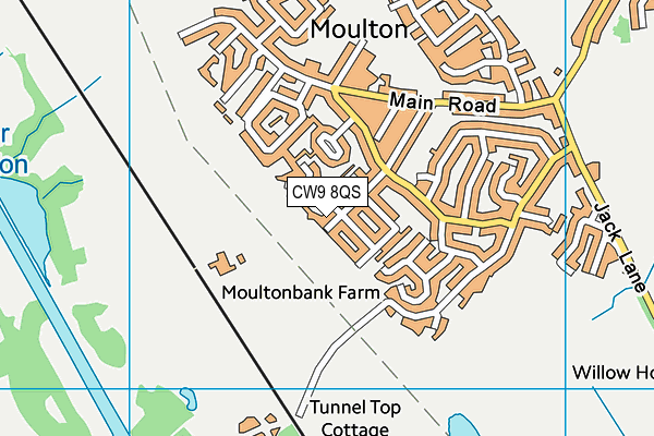 CW9 8QS map - OS VectorMap District (Ordnance Survey)